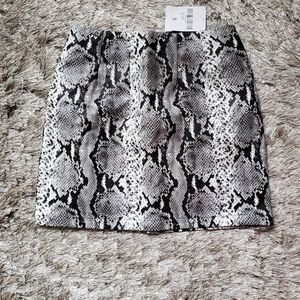 Snakeskin Print Mini Skirt